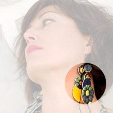 Earrings model Universo Alhambra, Night, for long necklace