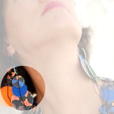 Earrings model Universo Alhambra, Night, for short necklace