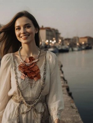 Necklace model Coatlicue