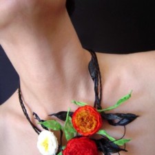 Necklace model Flowers in a Green Pot